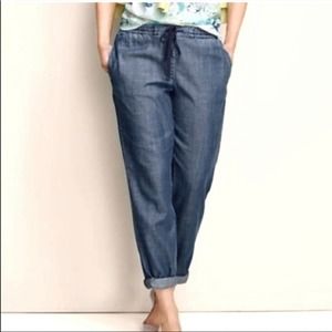 Talbots The Easy Drawstring Pant Tencel Linen Blend Women's 2